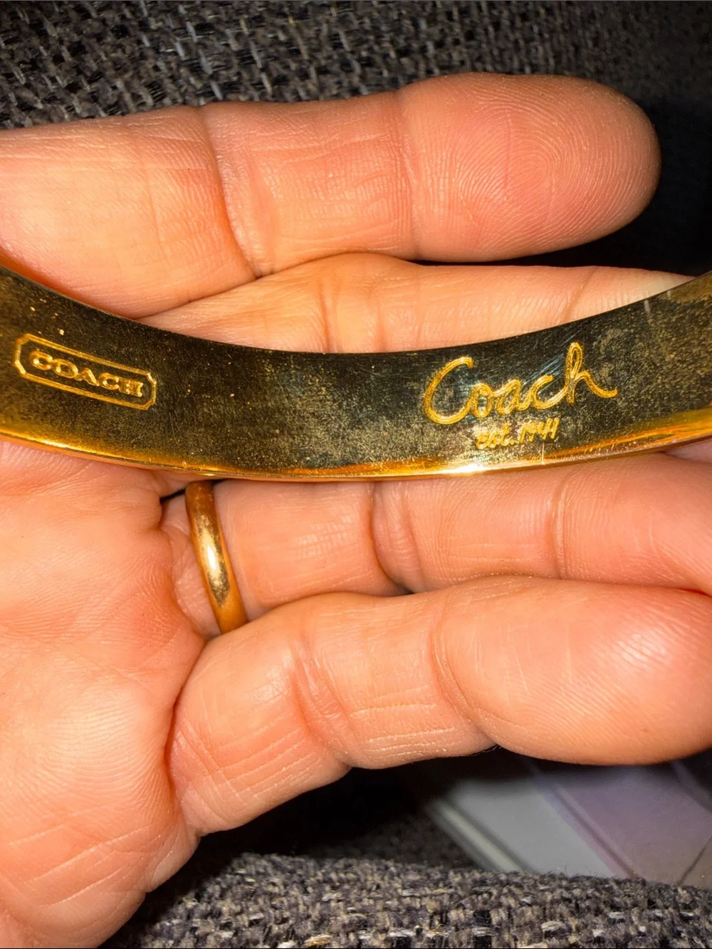 Coach LEGACY MULTICOLOR Enamel Hinged Bangle - Blue, Pink, Green, White, Brown